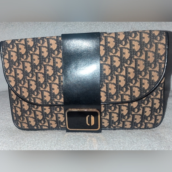 Vintage Christian Dior Oblique Trotter monogram fold over clutch. - Picture 1 of 11